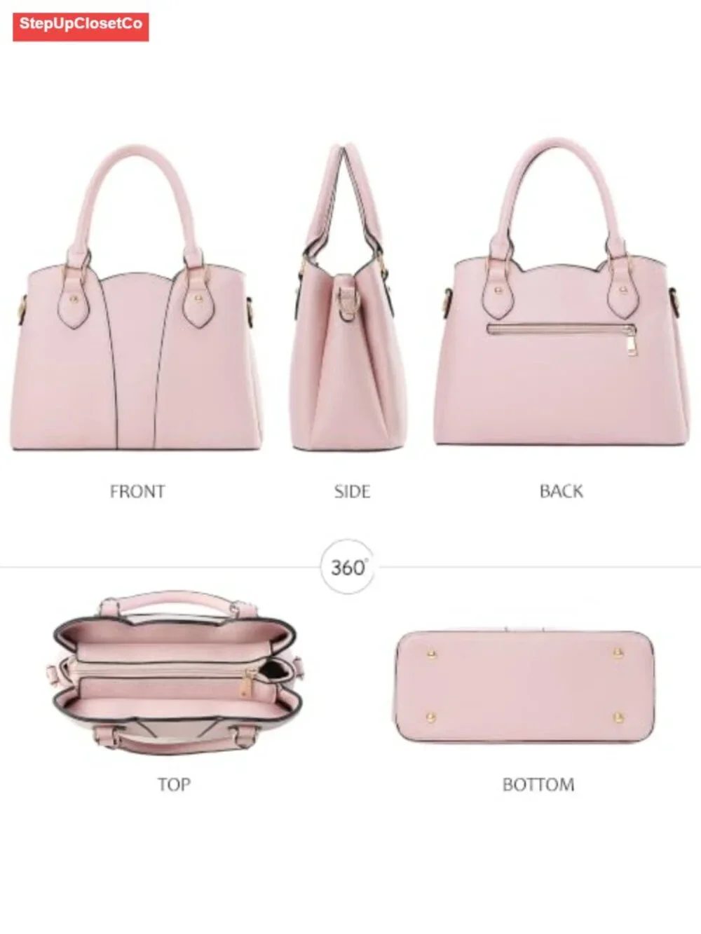 Vegan Leather Crossbody Satchel Purse for Women Top-handle Tote with Zipper